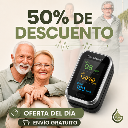 GlucoSense™ 3 en 1 : Medidor de Glucosa Sin Dolor + Colesterol + Presión Arterial + Oxígeno + ENVÍO GRATIS